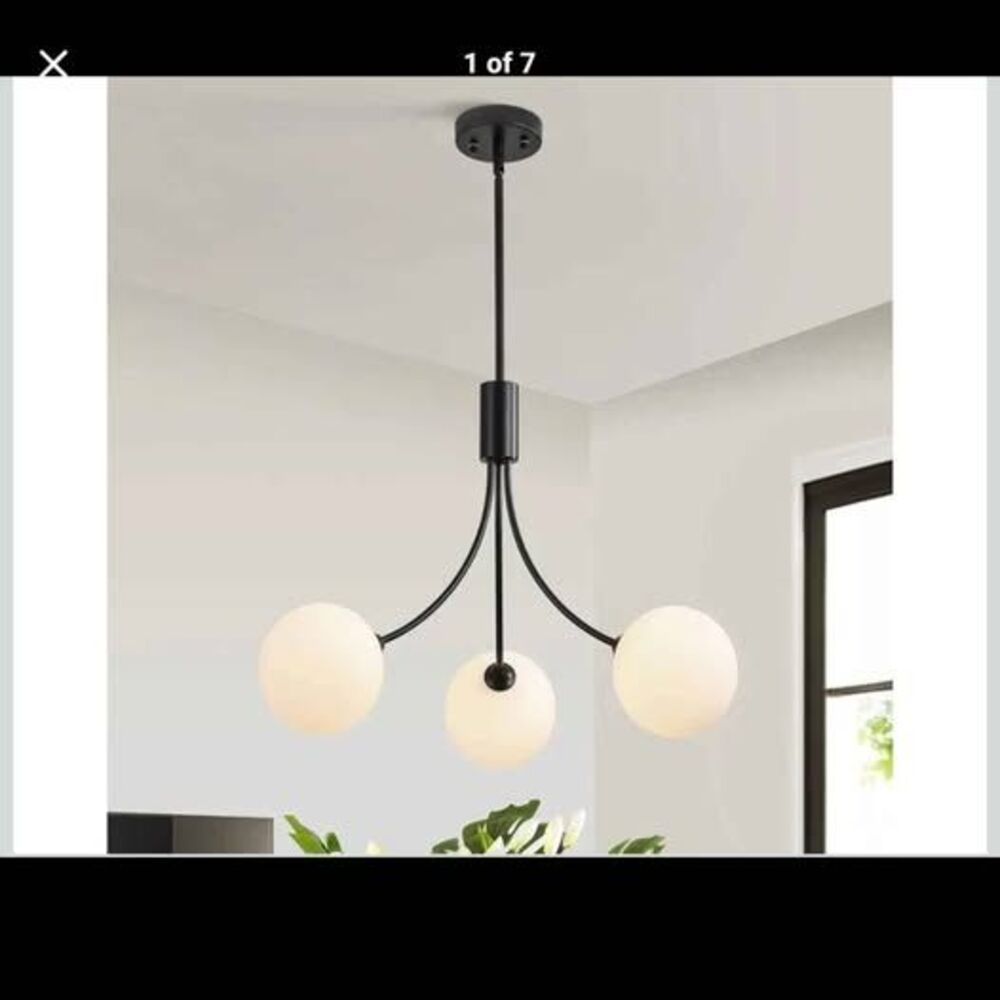 Modern 3-Light Globe Chandelier - New in box